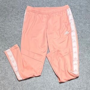 Adidas Climacool Track Pants Peach Coral Logo Tape Ankle Zip Womens Medium